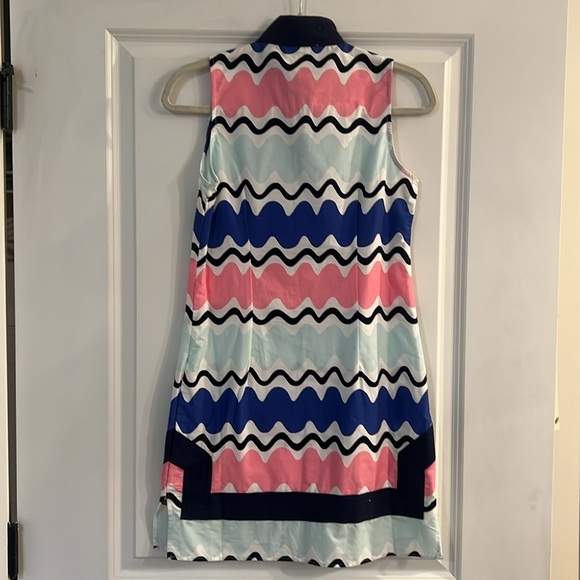 NWT Sail to Sable Tuckernuck Pink Blue Wave Print Tunic Dress Size - X-Small - Picture 2 of 8